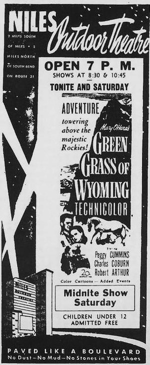 Niles 31 Outdoor Theatre - Ole Ad From Ron Gross (newer photo)